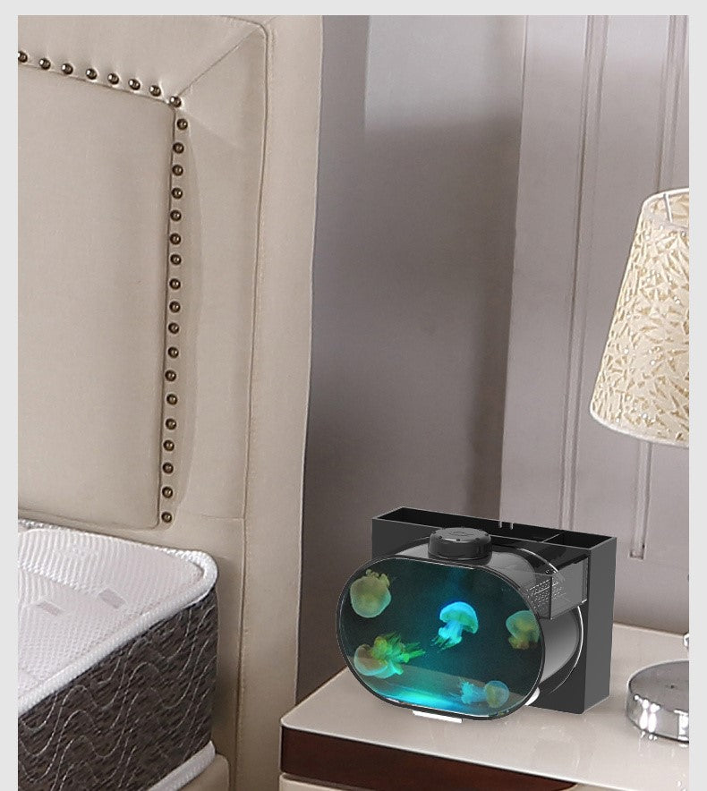 Oval Mini Desktop Jellyfish Aquarium Tank 1.8L