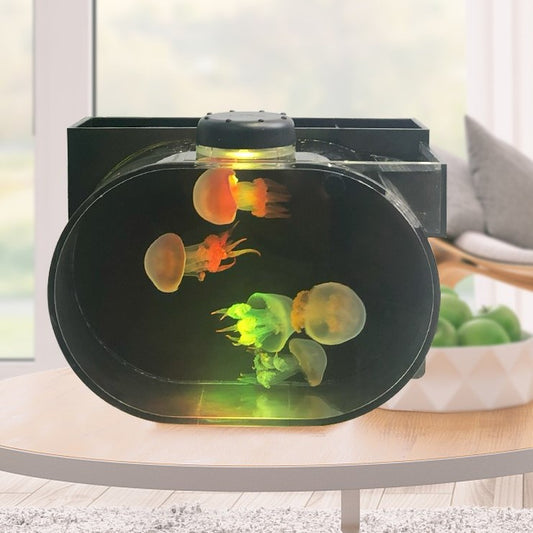 Oval Mini Desktop Jellyfish Aquarium Tank 1.8L