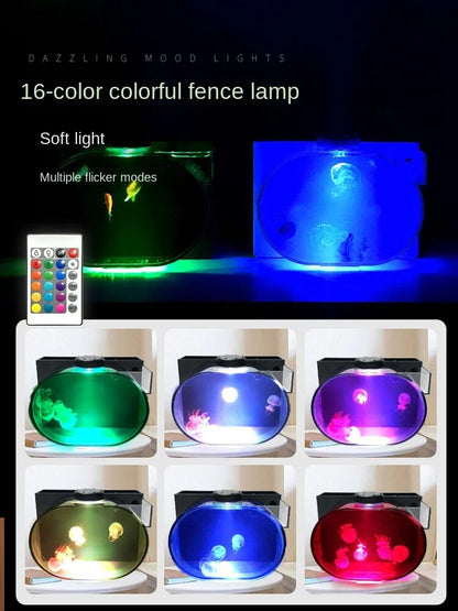 Oval Mini Desktop Jellyfish Aquarium Tank 1.8L