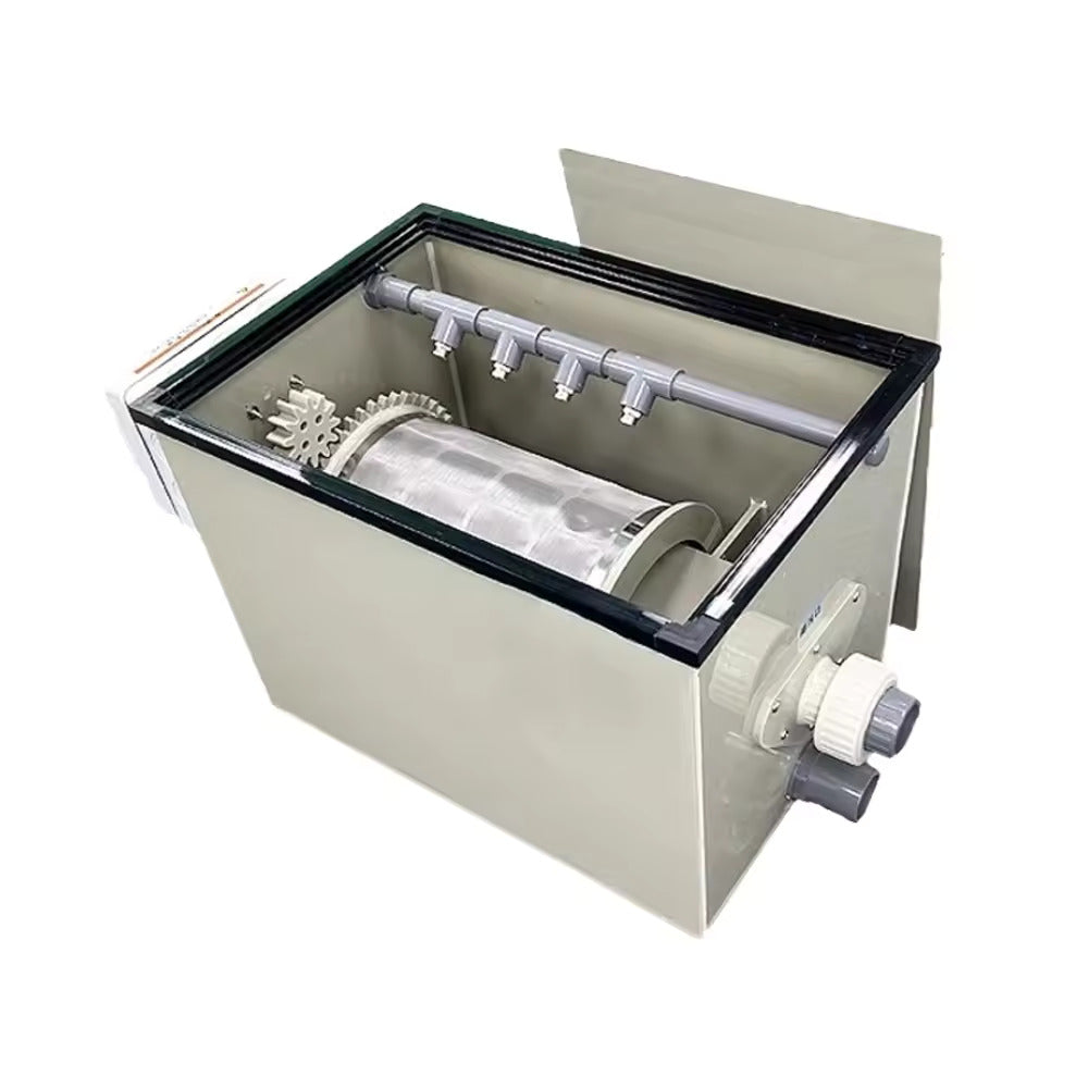 Pump Fed Pond Drum Standalone Filter With Flush Pump